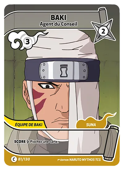 Carte Naruto Mythos BAKI – Agent du Conseil 081/130 C 1er Chapitre Neuf FR LorenZone