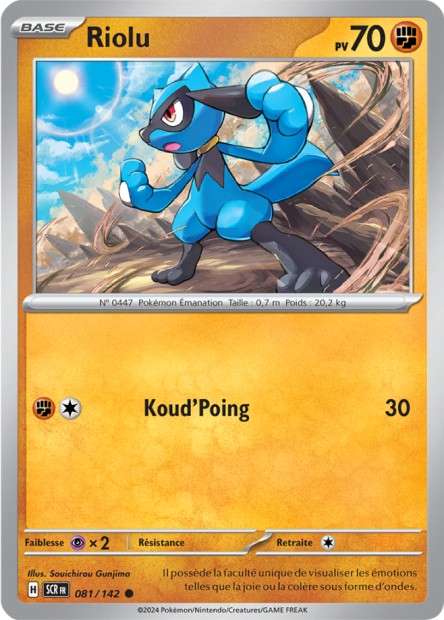 Carte Pokémon Riolu 081/142 SCR Couronne Stellaire EV07 Neuf FR LorenZone