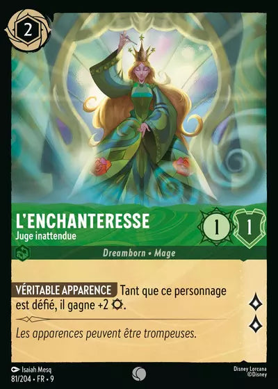 Carte Lorcana - Disney L'Enchanteresse, Juge inattendue 081/204 Chapitre 09 Fabuleux FAB Neuf FR LorenZone