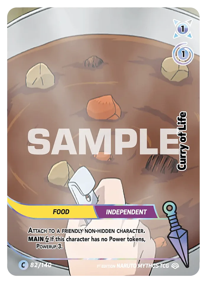 Carte Naruto Mythos Curry of Life 082/140 Common Holo Shinobi Shiren 2ème Chapitre Neuf EN LorenZone