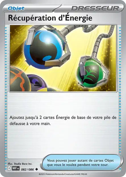Carte Pokémon Récupération d'Énergie 082/086 WHT Flamme Blanche EV10_5 Neuf FR LorenZone