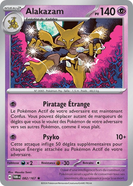 Carte Pokémon Alakazam 082/167 TWM Mascarade Crépusculaire EV06 Neuf FR LorenZone