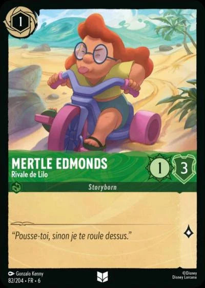 Carte Lorcana - Disney Mertle Edmonds, Rivale de Lilo 082/204 Peu Commune  Chapitre 06 La Mer Azurite AZS Neuf FR LorenZone