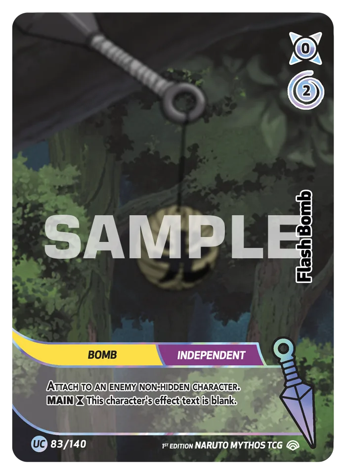 Carte Naruto Mythos Flash Bomb 083/140 Uncommon Holo Shinobi Shiren 2ème Chapitre Neuf EN LorenZone