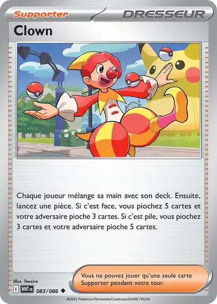Carte Pokémon Clown 083/086 WHT Flamme Blanche EV10_5 Neuf FR LorenZone