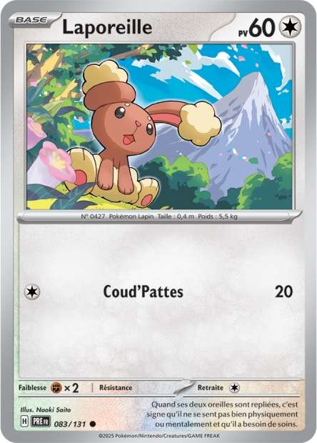 Carte Pokémon Laporeille 083/131 Evolutions Prismatiques PRE EV8_5 Neuf FR LorenZone
