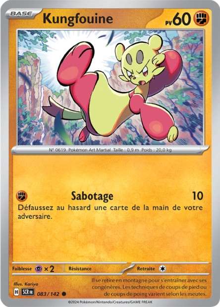 Carte Pokémon Kungfouine 083/142 SCR Couronne Stellaire EV07 Neuf FR LorenZone