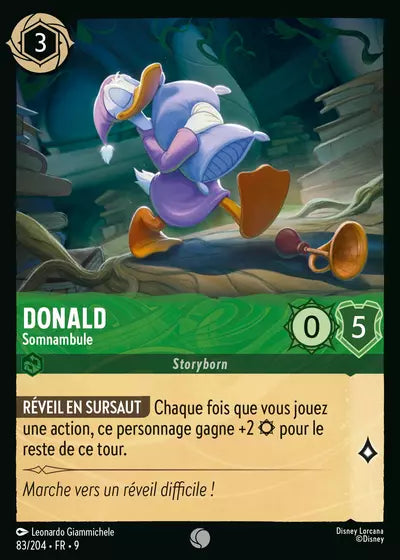 Carte Lorcana - Disney Donald, Somnambule 083/204 Chapitre 09 Fabuleux FAB Neuf FR LorenZone