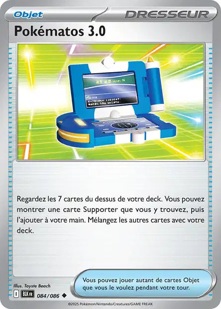 Carte Pokémon Pokématos 3.0 084/086 BLK Foudre Noire EV10_5 Neuf FR LorenZone