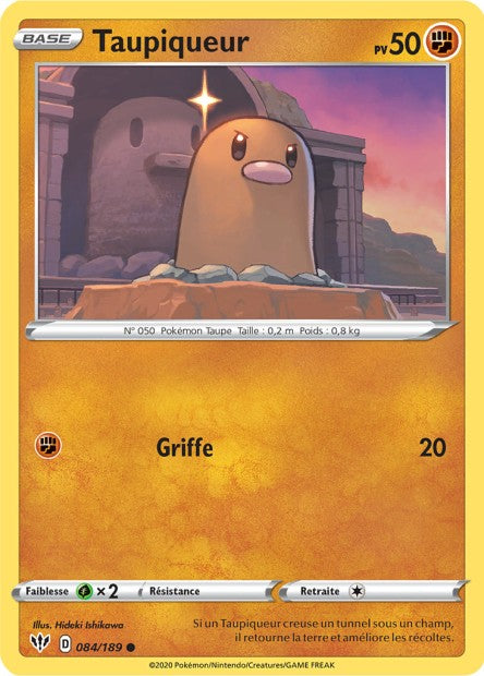 Carte Pokémon Taupiqueur 084/189 SWSH3 Ténèbres Embrasées EB03 Neuf FR LorenZone
