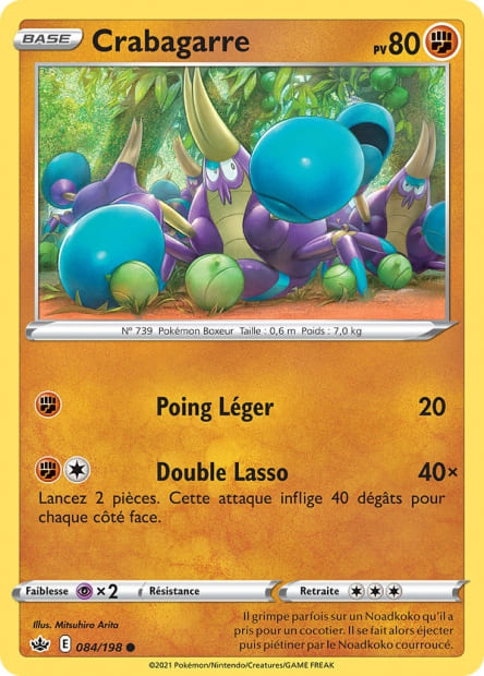 Carte Pokémon Crabagarre 084/198 CRE Règne de Glace EB06 Neuf FR LorenZone