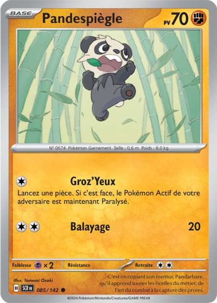 Carte Pokémon Pandespiègle 085/142 SCR Couronne Stellaire EV07 Neuf FR LorenZone