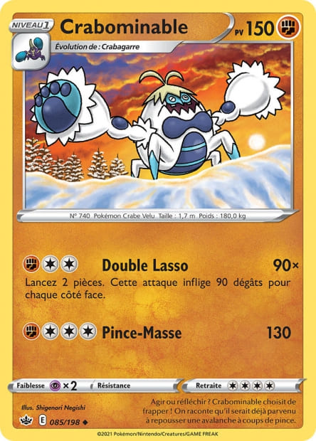 Carte Pokémon Crabominable 085/198 CRE Règne de Glace EB06 Neuf FR LorenZone