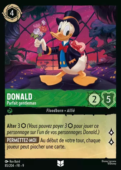 Carte Lorcana - Disney Donald, Parfait gentleman 085/204 Chapitre 09 Fabuleux FAB Neuf FR LorenZone