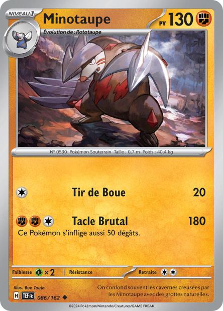 Carte Pokémon Minotaupe 086/162 TEF Forces Temporelles EV05 Neuf FR LorenZone