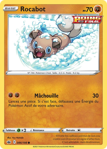 Carte Pokémon Rocabot 086/198 CRE Règne de Glace EB06 Neuf FR LorenZone