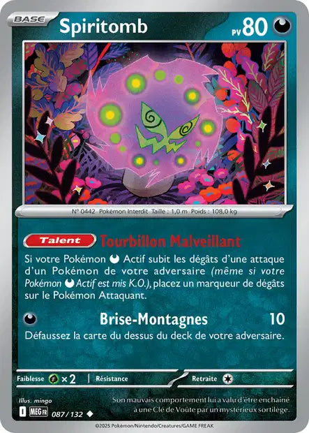 Carte Pokémon Spiritomb 087/132 MEG Méga-Évolution ME01 Neuf FR LorenZone