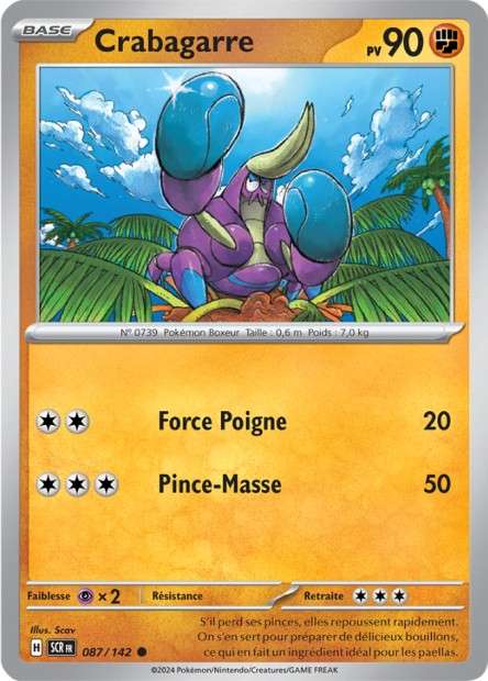 Carte Pokémon Crabagarre 087/142 SCR Couronne Stellaire EV07 Neuf FR LorenZone