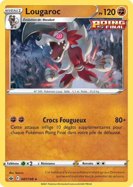 Carte Pokémon Lougaroc 087/198 CRE Règne de Glace EB06 Neuf FR LorenZone