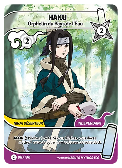Carte Naruto Mythos HAKU – Orphelin du Pays de l’Eau 088/130 C 1er Chapitre Neuf FR LorenZone