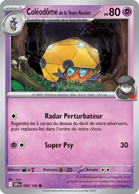 Carte Pokémon Coléodôme de la Team Rocket 088/182 DRI Rivalités Destinées EV10 Neuf FR LorenZone