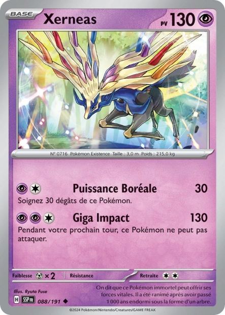 Carte Pokémon Xerneas 088/191 SSP Étincelles Déferlantes EV08 Neuf FR LorenZone
