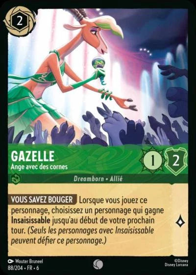 Carte Lorcana - Disney Gazelle, Ange avec des cornes 088/204 Commune  Chapitre 06 La Mer Azurite AZS Neuf FR LorenZone
