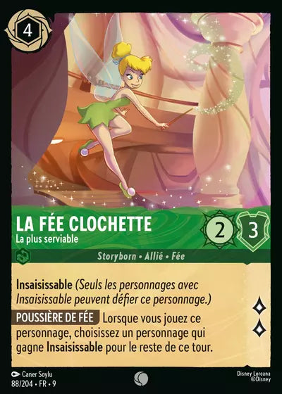 Carte Lorcana - Disney La Fée Clochette, La plus serviable 088/204 Chapitre 09 Fabuleux FAB Neuf FR LorenZone