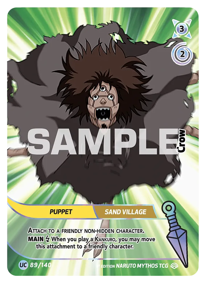 Carte Naruto Mythos Crow 089/140 Uncommon Holo Shinobi Shiren 2ème Chapitre Neuf EN LorenZone