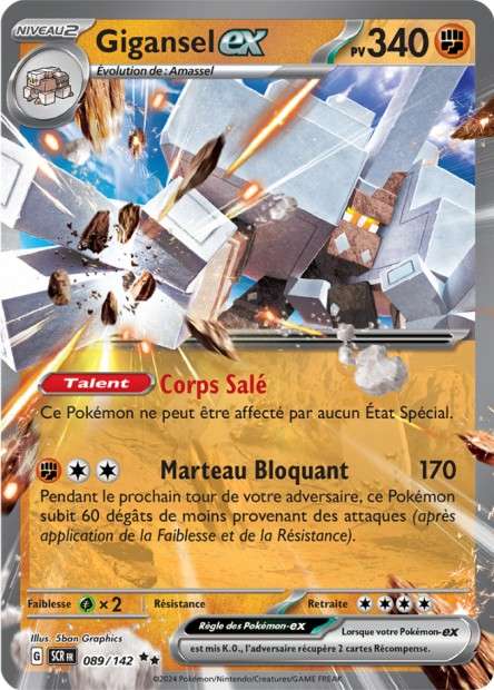 Carte Pokémon Gigansel EX 089/142 SCR Couronne Stellaire EV07 Neuf FR LorenZone