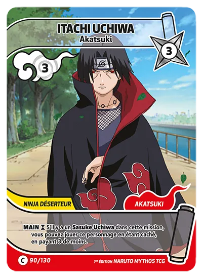 Carte Naruto Mythos ITACHI UCHIWA – Akatsuki 090/130 C 1er Chapitre Neuf FR LorenZone