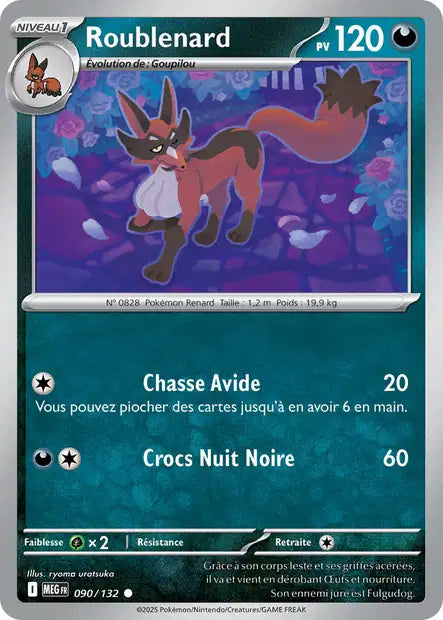 Carte Pokémon Roublenard 090/132 MEG Méga-Évolution ME01 Neuf FR LorenZone
