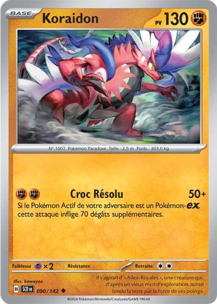 Carte Pokémon Koraidon 090/142 SCR Couronne Stellaire EV07 Neuf FR LorenZone