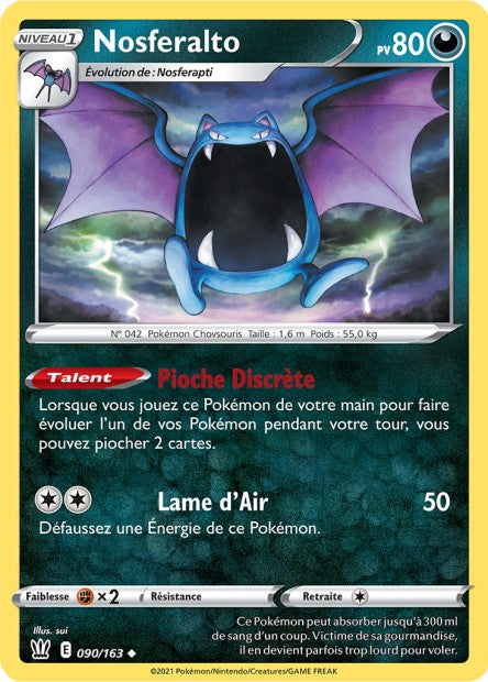 Carte Pokémon Nosferalto 090/163 SWSH5 Styles de Combat EB05 Neuf FR LorenZone