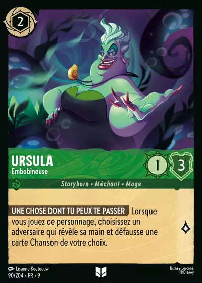 Carte Lorcana - Disney Ursula, Embobineuse 090/204 Chapitre 09 Fabuleux FAB Neuf FR LorenZone