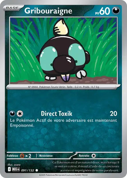 Carte Pokémon Gribouraigne 091/132 MEG Méga-Évolution ME01 Neuf FR LorenZone