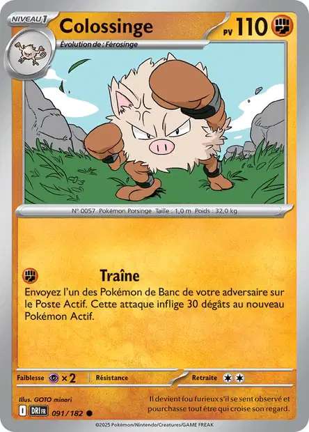Carte Pokémon Colossinge 091/182 DRI Rivalités Destinées EV10 Neuf FR LorenZone