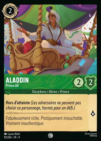 Carte Lorcana - Disney Aladdin, Prince Ali 092/204 Chapitre 09 Fabuleux FAB Neuf FR LorenZone