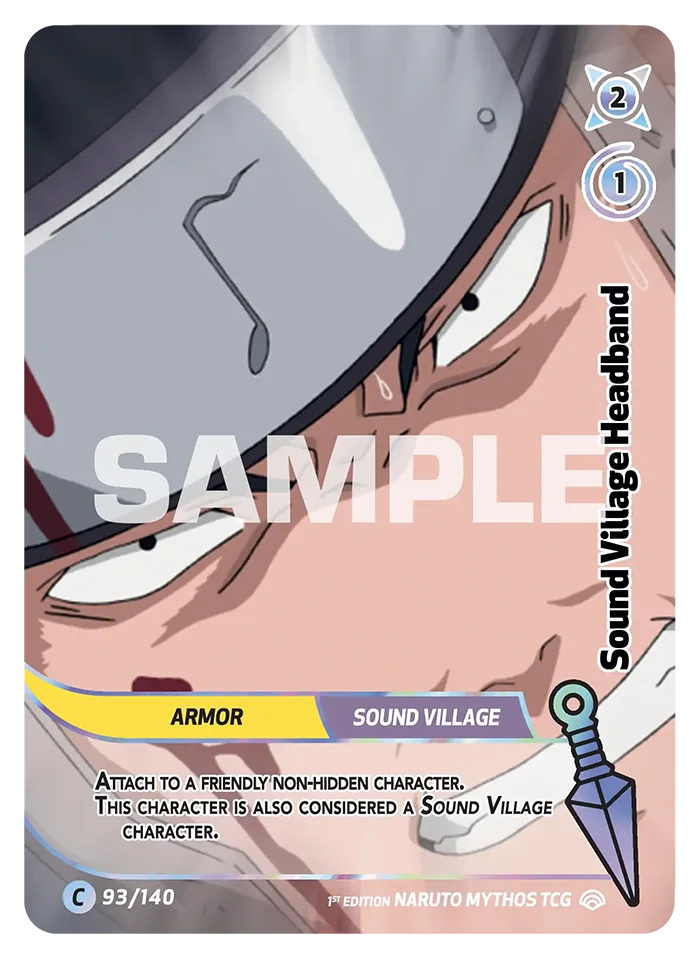 Carte Naruto Mythos Sound Village Headband 093/140 Common Holo Shinobi Shiren 2ème Chapitre Neuf EN LorenZone