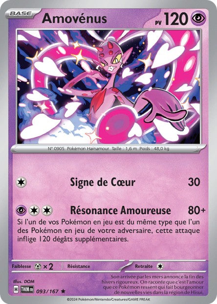 Carte Pokémon Amovénus 093/167 TWM Mascarade Crépusculaire EV06 Neuf FR LorenZone