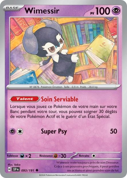 Carte Pokémon Wimessir 093/191 SSP Étincelles Déferlantes EV08 Neuf FR LorenZone