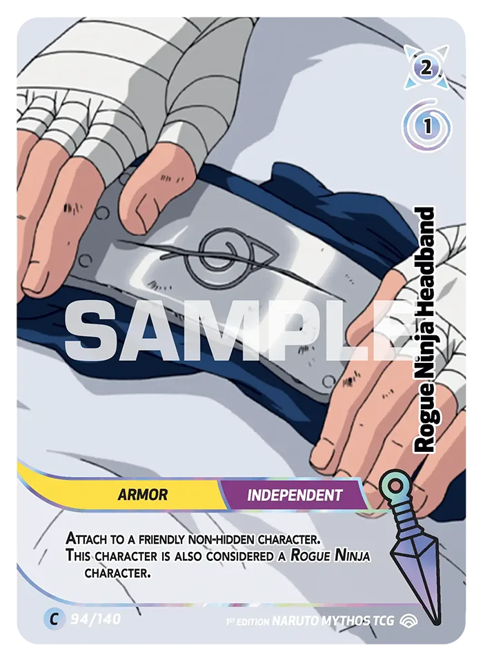 Carte Naruto Mythos Rogue Ninja Headband 094/140 Common Holo Shinobi Shiren 2ème Chapitre Neuf EN LorenZone