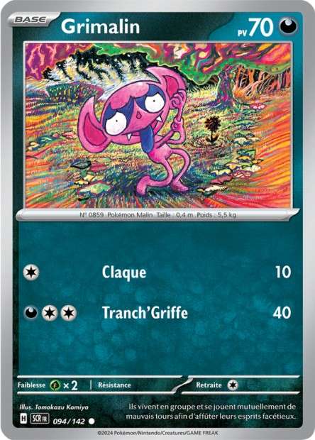 Carte Pokémon Grimalin 094/142 SCR Couronne Stellaire EV07 Neuf FR LorenZone