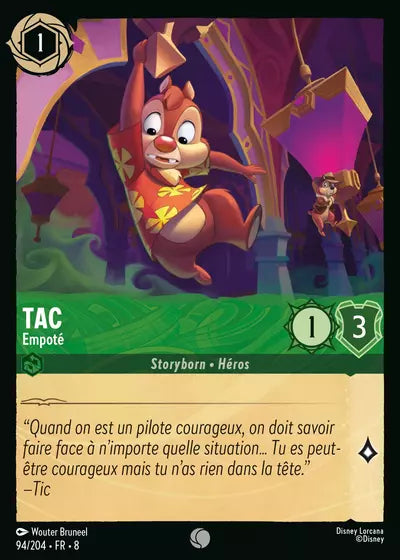 Carte Lorcana - Disney Tac, Empoté 094/204 Commune Wouter Bruneel Chapitre 08 Le Règne de Jafar ROJ Neuf FR LorenZone