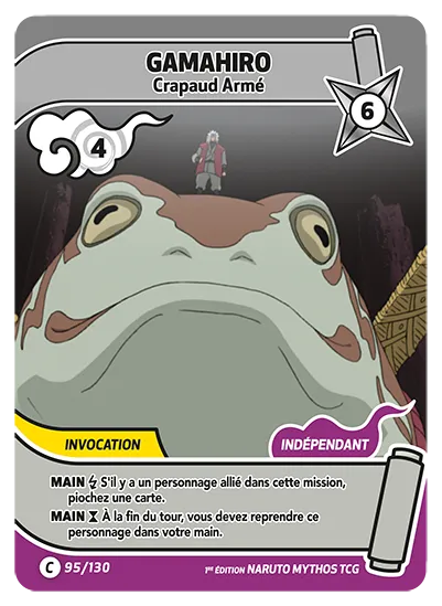 Carte Naruto Mythos GAMAHIRO – Crapaud Armé 095/130 C 1er Chapitre Neuf FR LorenZone