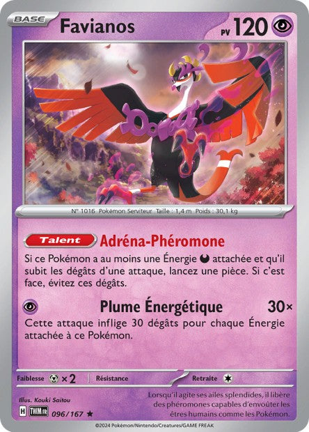 Carte Pokémon Favianos 096/167 TWM Mascarade Crépusculaire EV06 Neuf FR LorenZone