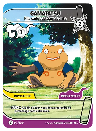 Carte Naruto Mythos GAMATATSU – Fils cadet de Gamabunta 097/130 C 1er Chapitre Neuf FR LorenZone