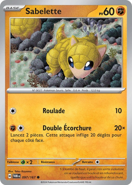 Carte Pokémon Sabelette 097/167 TWM Mascarade Crépusculaire EV06 Neuf FR LorenZone