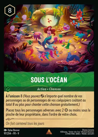 Carte Lorcana - Disney Sous l'océan 097/204 Chapitre 09 Fabuleux FAB Neuf FR LorenZone