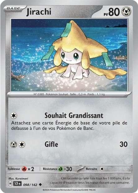 Carte Pokémon Jirachi 098/142 SCR Couronne Stellaire EV07 Neuf FR LorenZone